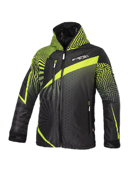 Ski jacket ENERGIAPURA NEW OPTICAL BLACK/ ACID GREEN
