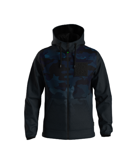 ENERGIAPURA Sweatshirt Full Zip With Hood Camouflage Blue - 2023/24