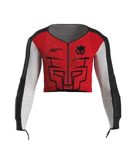 Koszulka z ochraniaczami Energiapura Maglia Racing Warrior Black-Red - 2025/26
